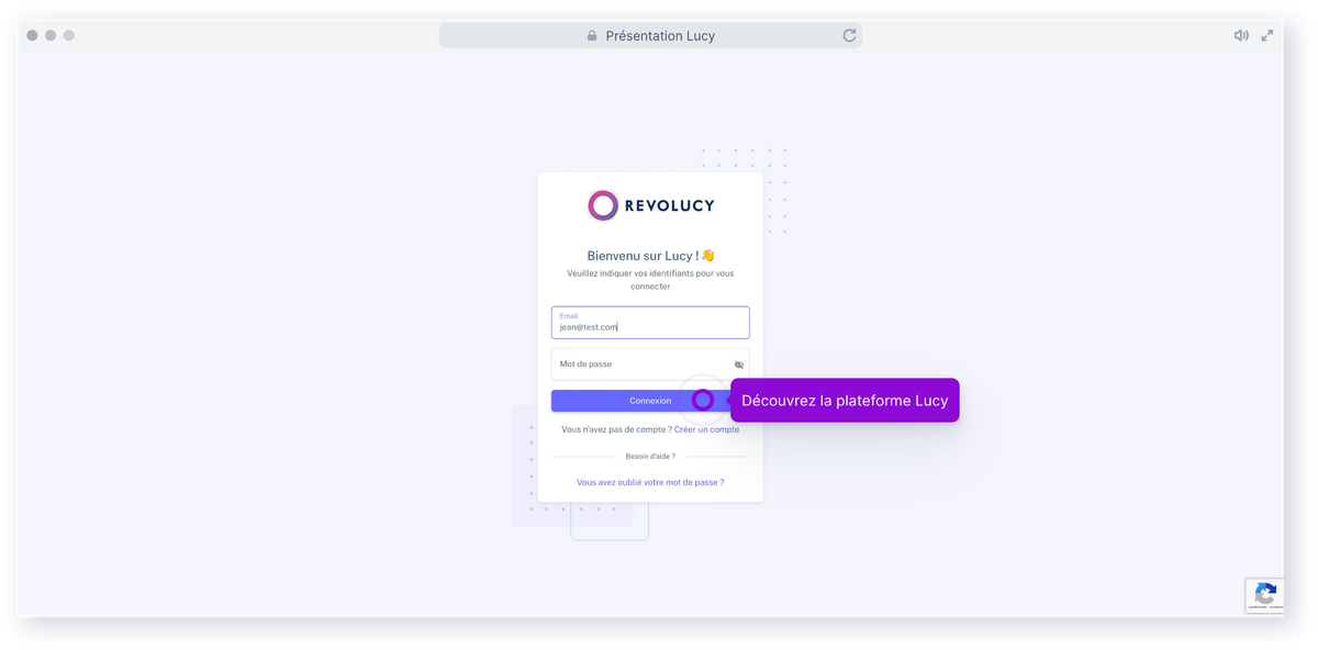 Aperçu de la démo interactive de Lucy CRM